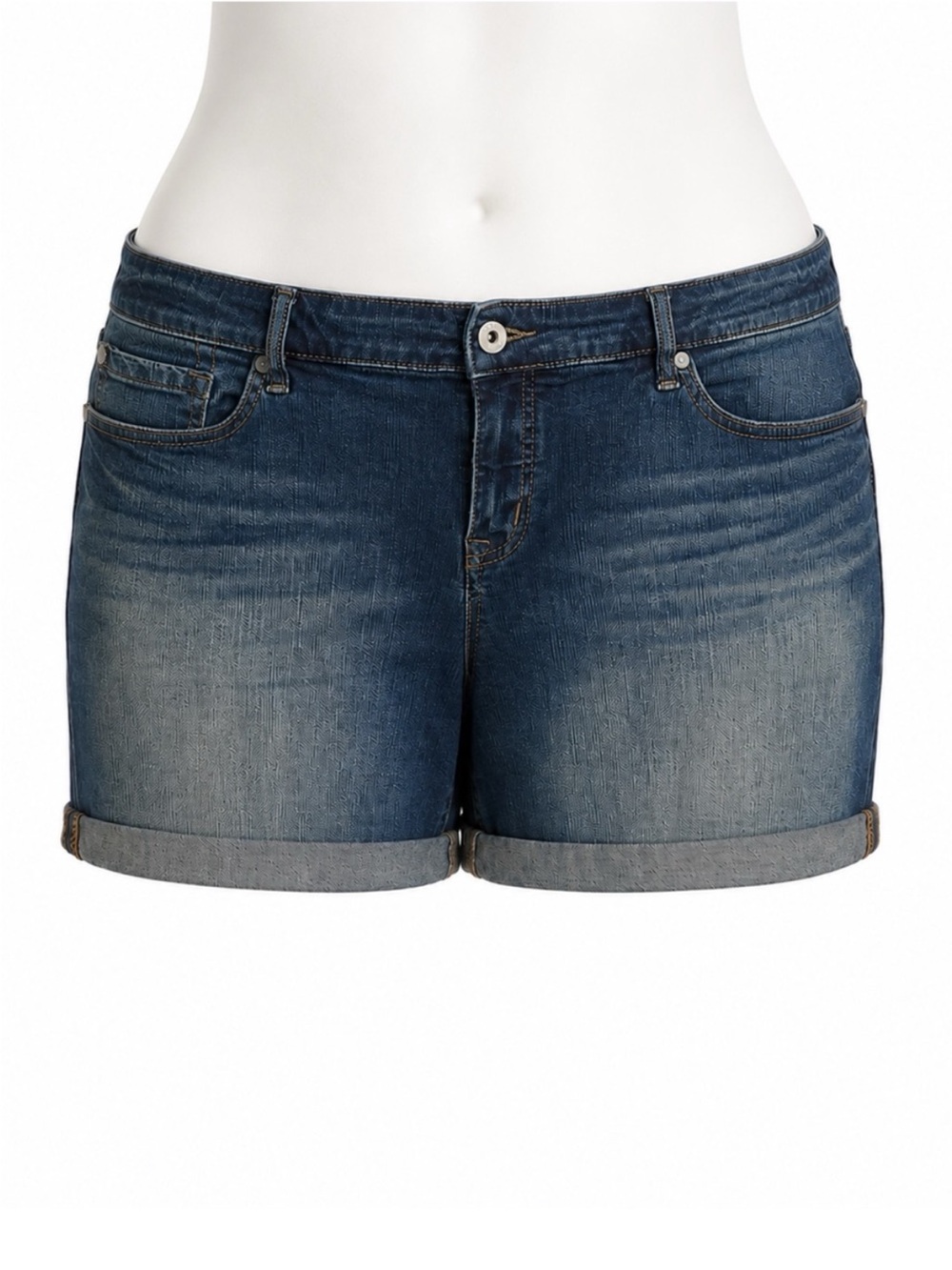 Size 20 Torrid Women’s First at Fit Denim Cuffed Jean Shorts Medium Wash